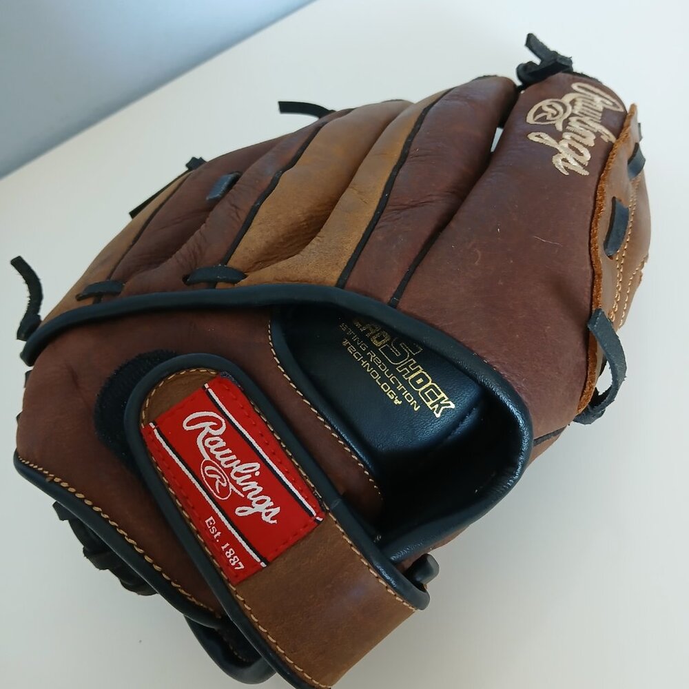 Rawlings Baseball Glove Mitt RBG36TBR 12.5 inch leather Shell - Picture 7 of 7
